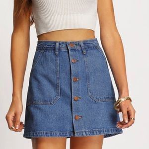 Denim A-line skirt